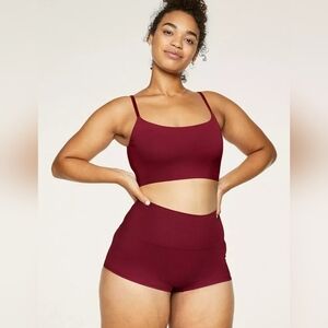 VICTORIA‎ SECRET PINK SIZE S RED BURGUNDY SEAMLESS SHAPE HIGH WAIST PANTY NWT